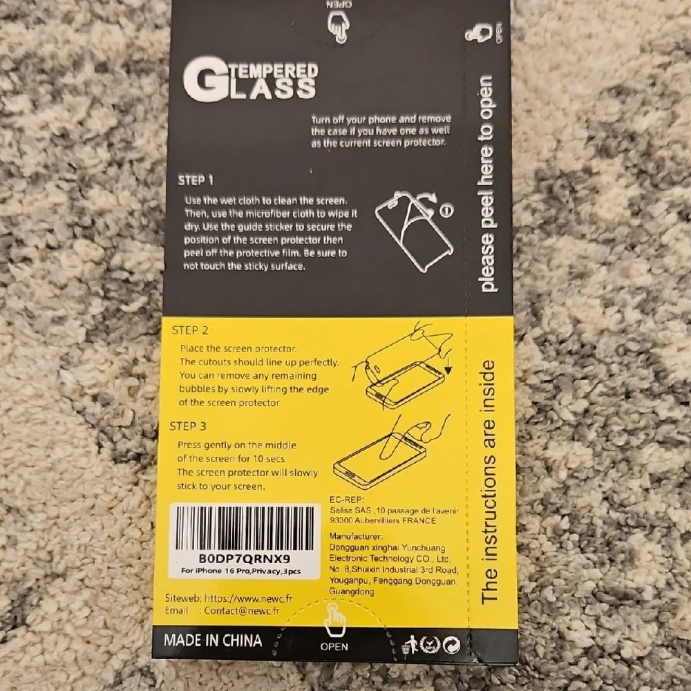 I Phone 16 Pro Privacy Screen Protector 3pcs